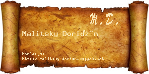 Malitsky Dorián névjegykártya